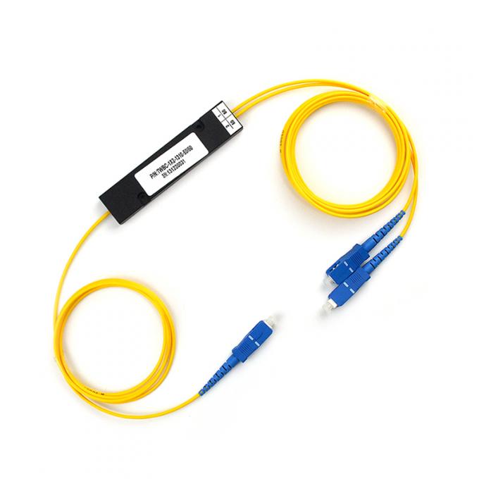 Подгонянный тип Splitter отрезка провода телекоммуникаций FTTH стекловолокна PLC SC UPC 1X2
