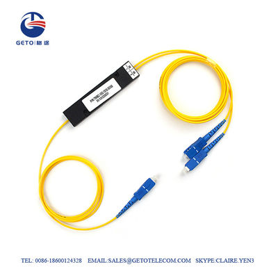 Желтый тип Splitter отрезка провода Splitter оптического волокна FTTH Plc SC UPC 1x2
