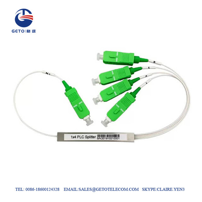 Мини стальной Splitter 1x4 оптического волокна PLC 2.0mm трубки с SC/APC
